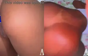 Negra anal de quatro com a raba empinada gemendo gostoso