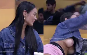 Gostosa pelada Larissa Santos exibindo peitos irresistíveis no BBB23